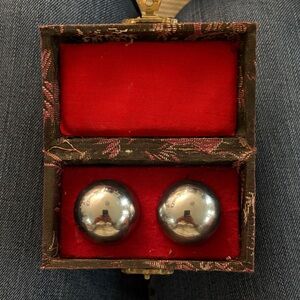 Vintage Pair of Chrome Baoding Balls
